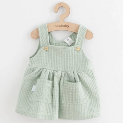 detská mušelínová suknička New Baby Comfort Clothes šalviová 92