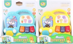 Detské pianínko v tvare autobusu so zvukmi zvieratiek