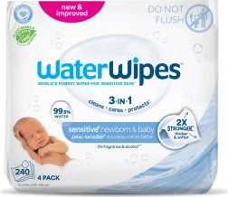 WaterWipes vlhčené obrúsky Newborn & Baby 3v1, 4× 60 ks (240 ks)