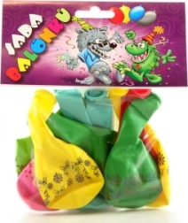 Nafukovacie balóniky s potlačou – mix farieb, 9 ks