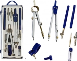 Súprava geometrických kruhradiel s organizérom, 9 ks