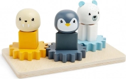 Drevená motorická doska s arktickými zvieratami