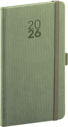 Vreckový diár v olivovej farbe Diamante 2026