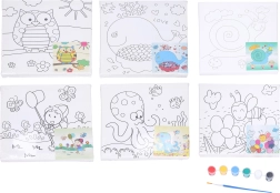 Detská maliarska sada na plátno 20×20 cm s predlohou, farbami a štetcom
