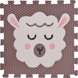 Penové puzzle Baranček – tmavohnedá podložka na hranie