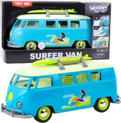 Klasický surf bus WOOPIE s osvetlením a zvukom – modrobiely model