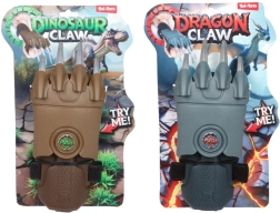 Vystreľovacie pazúry drak/dinosaurus plastové 11 × 29 cm, 2 farby