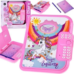 Interaktívny kódovaný tajný denníček 2v1 čarovný jednorožec