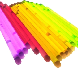 Fluorescenčné pásiky 100 kusov mnoho farieb svietiacich v tme