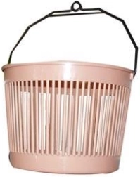 Kruhový košík na štipce s očkom 20 × 15 cm, plast, mix farieb