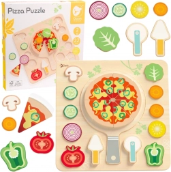 CLASSIC WORLD Drevená pizza na krájanie, puzzle 22 dielov