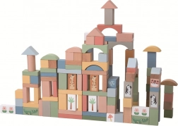 Drevené pastelové kocky Safari 120 ks