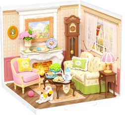 Miniatúrny domček Čaj o piatej – DIY 3D drevená stavebnica s LED