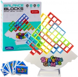 Balansujúca veža Tetris - hra zručnosti so 48 kockami a 22 kartami