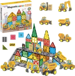 Woopie magnetické stavebné kocky s pracovnými strojmi, 30 dielov