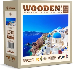 Drevené puzzle Santorini Grécko