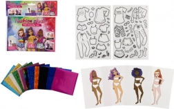 Kreatívna sada módnej návrhárky s fóliovými obrázkami