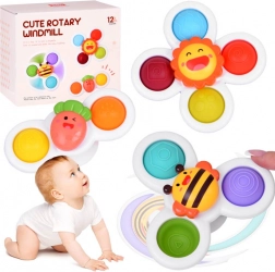 Senzoe Fidget Spinner s prísavkou 3 ks