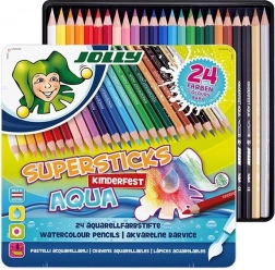 Akvarelové pastelky JOLLY Supersticks Aqua 24 ks v kovovej krabičke