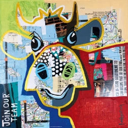 Štvorcové puzzle Bodkovaná krava 1000 dielikov