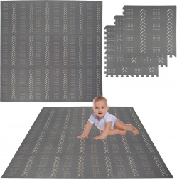 Humbi penová puzzle podložka 9 ks, sivá, 180 × 180 × 1 cm