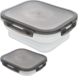 Skladacia silikónová dóza na potraviny s vekom a tesnením 1 l