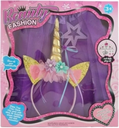 Detská kostýmová sada jednorožec – tutu sukňa, čelenka a palička