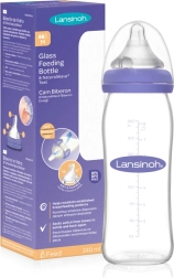 Lansinoh sklenená dojčenská fľaša so savičkou NaturalWave (M) 240 ml