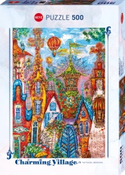 Heye puzzle Charming Village: Modrá brána, 500 dielikov