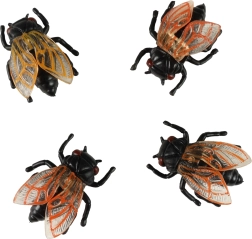 Dekoračné plastové muchy na Halloween 4 ks
