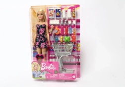 Bábika Barbie na nákupoch s vozíkom a doplnkami
