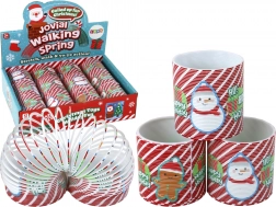 kultová červeno‑biela pružinka so sviatočným motívom 6 cm