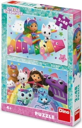 puzzle Gabikin čarovný domček: na dúhe 2×48 dielikov