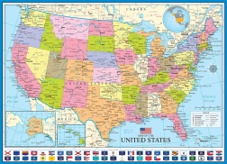 Puzzle EUROGRAPHICS Politická mapa USA 1000 dielikov