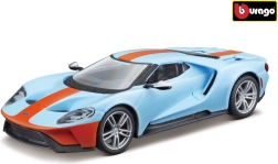 kovový model bburago ford gt 2019 1:32 svetlomodrá/oranžová