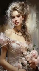 Diamantové maľovanie dievča s ružami 30 × 40 cm