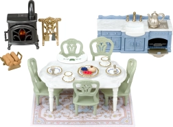Sylvanian Families elegantná jedáleň s krbom