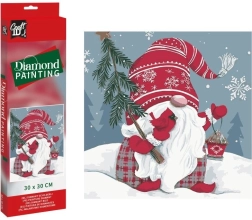 Diamantové maľovanie Vianočný škriatok 30 × 30 cm