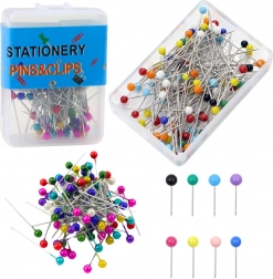 Sada špendlíkov s farebnou hlavou - 100 ks