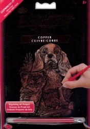 Medený škrabací obrázok pes a mačka