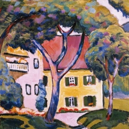 štvorcové puzzle Q Art: Staudacherov dom v Tegernsee – 66 dielikov