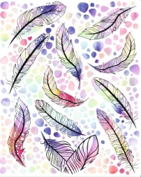 nažehľovacie nášivky peria – veľký aršík 20 × 30 cm