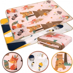 Obojstranná penová vzdelávacia podložka EPE 150 × 180 cm hory a zvieratká