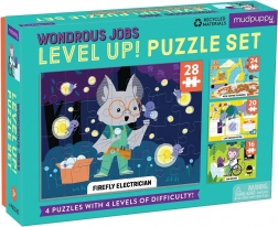 Mudpuppy Level Up! podivuhodné zamestnania – detské puzzle 4v1