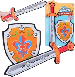 Penový rytiersky set: meč a štít s ľaliou