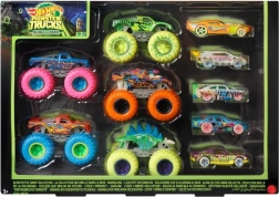 Sada HOT WHEELS MONSTER TRUCKS 1:64 svietiace v tme, 10 ks