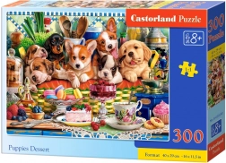 Puzzle 300 dielikov so šteniatkami pri dezerte