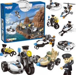 Woopie stavebnica Policajné vozidlá 8 v 1 STEAM