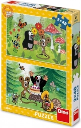 Dino puzzle Krtko – Oslava 2×48 dielikov