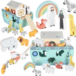 drevený tvarový sorter Noemova archa Lulilo, loď so zvieratkami